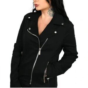 Foxblood denim moto jacket sz L